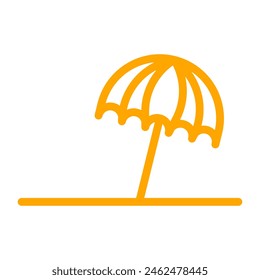 Sonnenschirm-Symbol, Symbol für Sommerferien. Vektorillustration