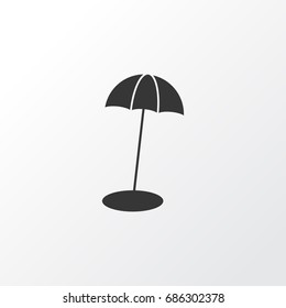 Beach Umbrella Icon Symbol. Premium Quality Isolated Coast Parasol Element In Trendy Style.