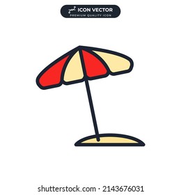 beach umbrella icon symbol template for graphic and web design collection logo vector illustration