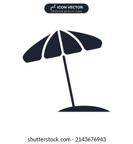 Beachschirmsymbolvorlage für grafische und Web-Design-Kollektion Logo, Vektorgrafik