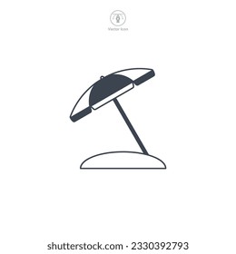 Beach umbrella icon symbol vector illustration isolated on white background