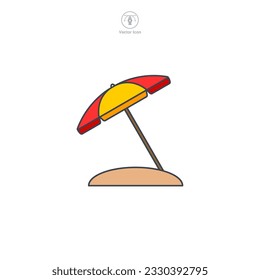 Beach umbrella icon symbol vector illustration isolated on white background