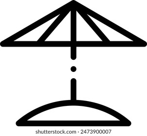 beach umbrella icon. Thin Linear Style Design Isolated On White Background