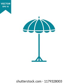 beach umbrella icon in trendy flat design 