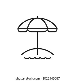 beach umbrella icon vector