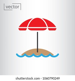 beach umbrella icon vector