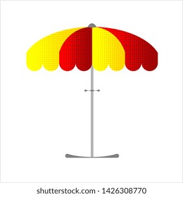 Beach Umbrella Icon Vector Art Illustration