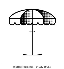 Beach Umbrella Icon Vector Art Illustration