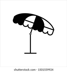 Beach Umbrella Icon Vector Art Illustration