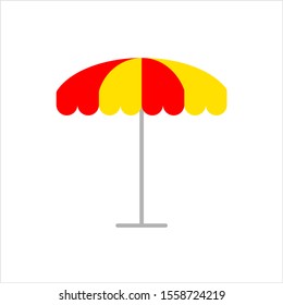 Beach Umbrella Icon Vector Art Illustration