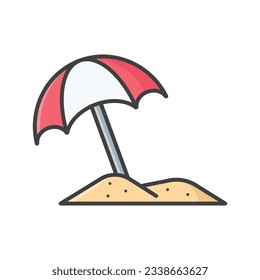 beach umbrella icon vector design template in white background