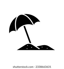 beach umbrella icon vector design template in white background