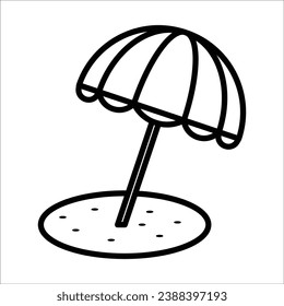 beach umbrella icon vector design template
