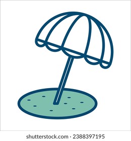 beach umbrella icon vector design template