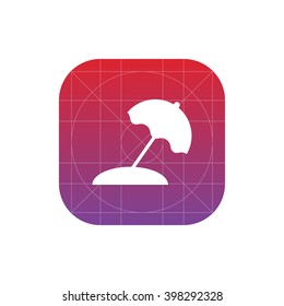 beach and umbrella icon. vector eps10 icon