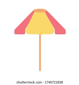 Icono de paraguas de playa vectorial en estilo plano. Ilustración Eps10. Aislado sobre fondo blanco.