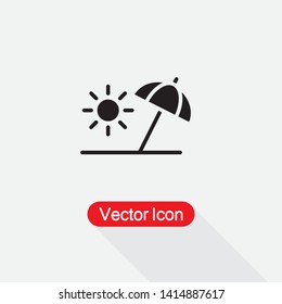 Beach Umbrella Icon Vector Illustration Eps10
