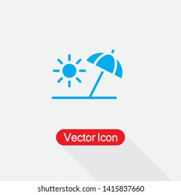 Beach Umbrella Icon Vector Illustration Eps10