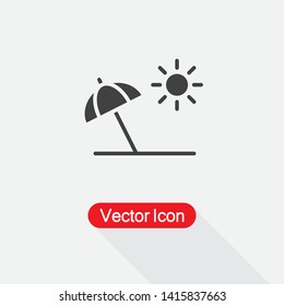 Beach Umbrella Icon Vector Illustration Eps10