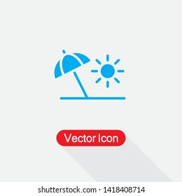 Beach Umbrella Icon Vector Illustration Eps10