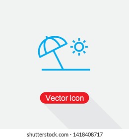 Beach Umbrella Icon Vector Illustration Eps10