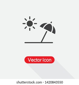 Beach Umbrella Icon Vector Illustration Eps10