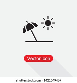 Beach Umbrella Icon Vector Illustration Eps10