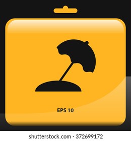 beach umbrella icon. vector illustration