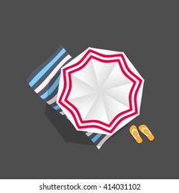 Beach Umbrella Icon Vector Illustration EPS10