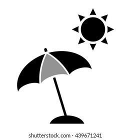 Beach umbrella icon vector illustration isolated on white background