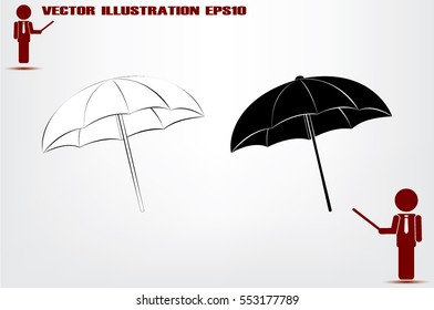 beach umbrella icon vector illustration eps10