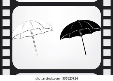 beach umbrella icon vector illustration eps10