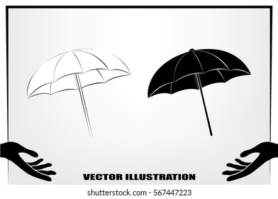 beach umbrella icon vector illustration eps10