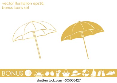 beach umbrella icon vector illustration eps10