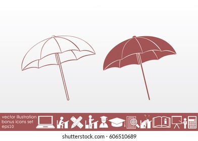 beach umbrella icon vector illustration eps10