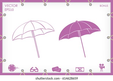 beach umbrella icon vector illustration eps10