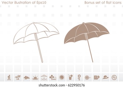 beach umbrella icon vector illustration eps10