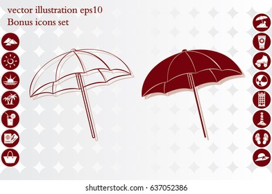 beach umbrella icon vector illustration eps10