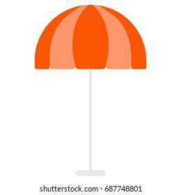 Beach umbrella icon, vector illustration flat style design isolated on white. Colorful graphics