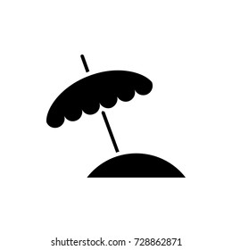 beach umbrella icon vector isolated on white background