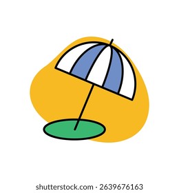 Beach Umbrella Icon vector stock illustration