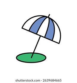Beach Umbrella Icon vector stock illustration