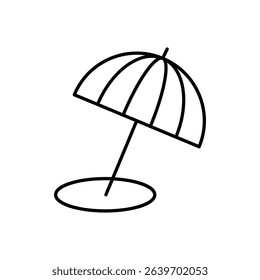 Beach Umbrella Icon vector stock illustration