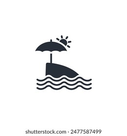beach umbrella icon. vector.Editable stroke.linear style sign for use web design,logo.Symbol illustration.