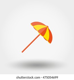 Beach umbrella. Icon for web and mobile application. Vector illustration on a white background. Flat design style