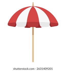  beach umbrella icon with a wooden handle on a white background vector