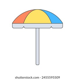 Beach Umbrella Illustration on white background