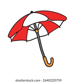 a beach umbrella illustration with simple color