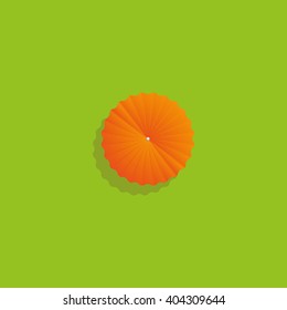 Beach umbrella illustration. Top view icon