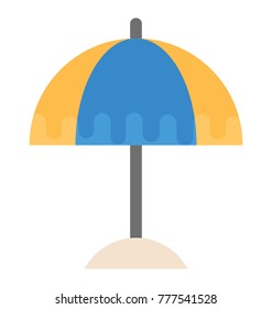 Beach umbrella isolated flat vector icon design